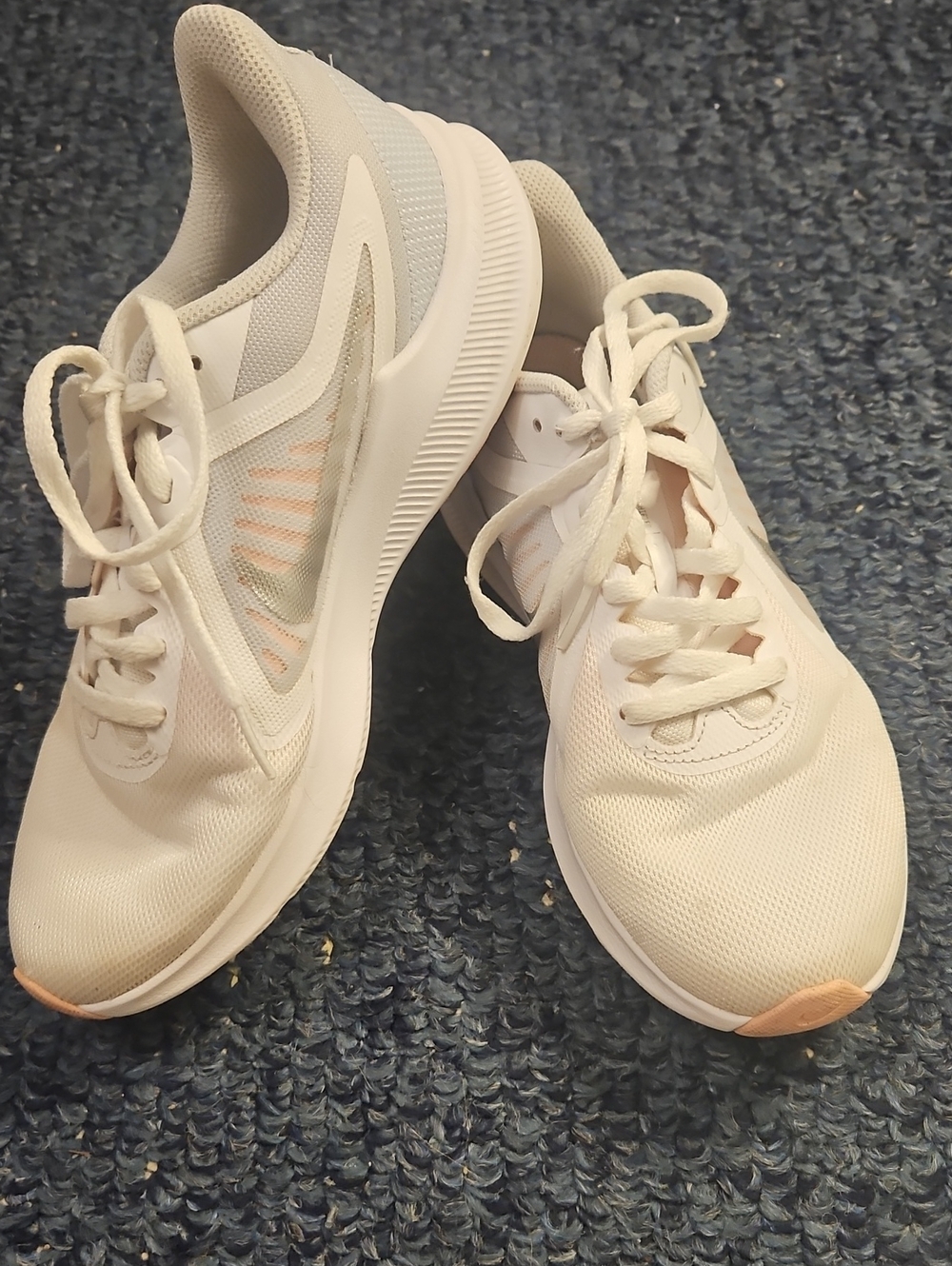 Nike Women's Downshifter 10 Cream/Light Pink Running Sneakers